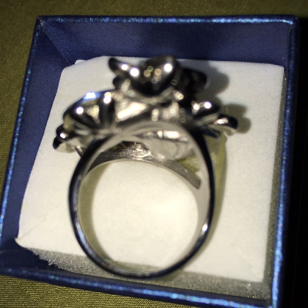 Rhinestone Encrusted Large Statement Ring - image 2